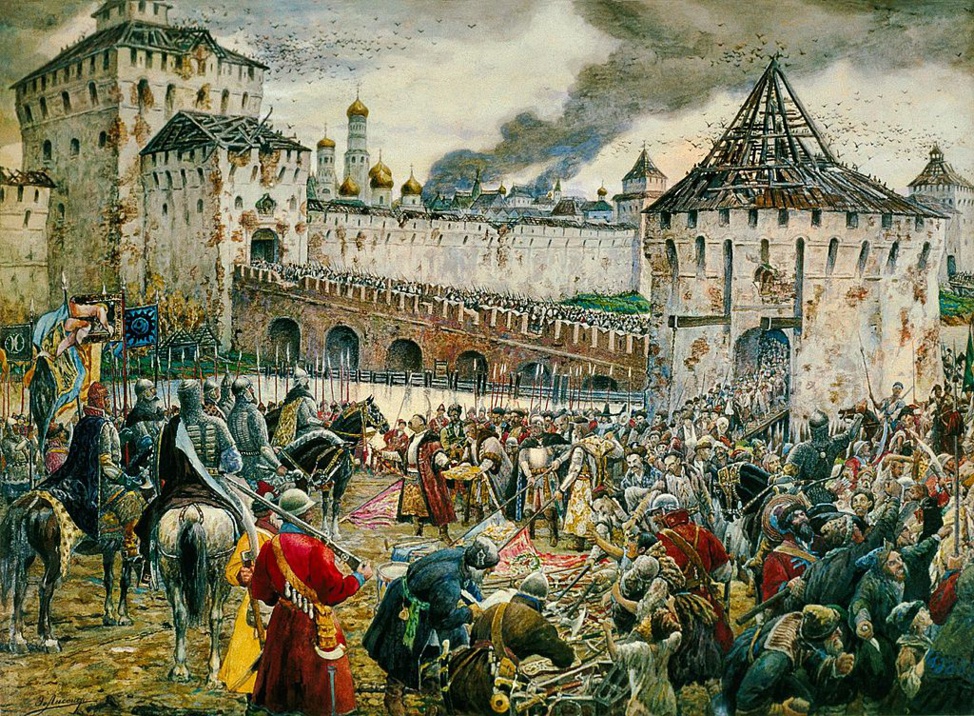 Les Polonais abandonnent le Kremlin de Moscou au prince Pojarski en 1612. Ernst Lissner - https://www.runivers.ru/gal/gallery-all.php?SECTION_ID=7072&ELEMENT_ID=580194