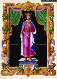 Philippe Ier (1052 -1108). Roi des Francs 1060-1108.  Fils d’Henri Ier et d’Anne de Kiev